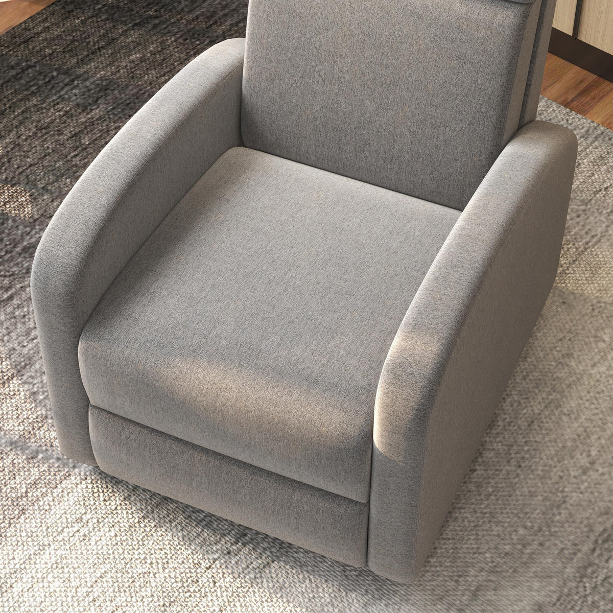RELAXSESSEL gepolstert Fernsehsessel mit Liegefunktion bis 120 kg Belastbar Grau - Schwarz/Grau, Kunststoff/Textil (86/102/64cm) - HOMCOM