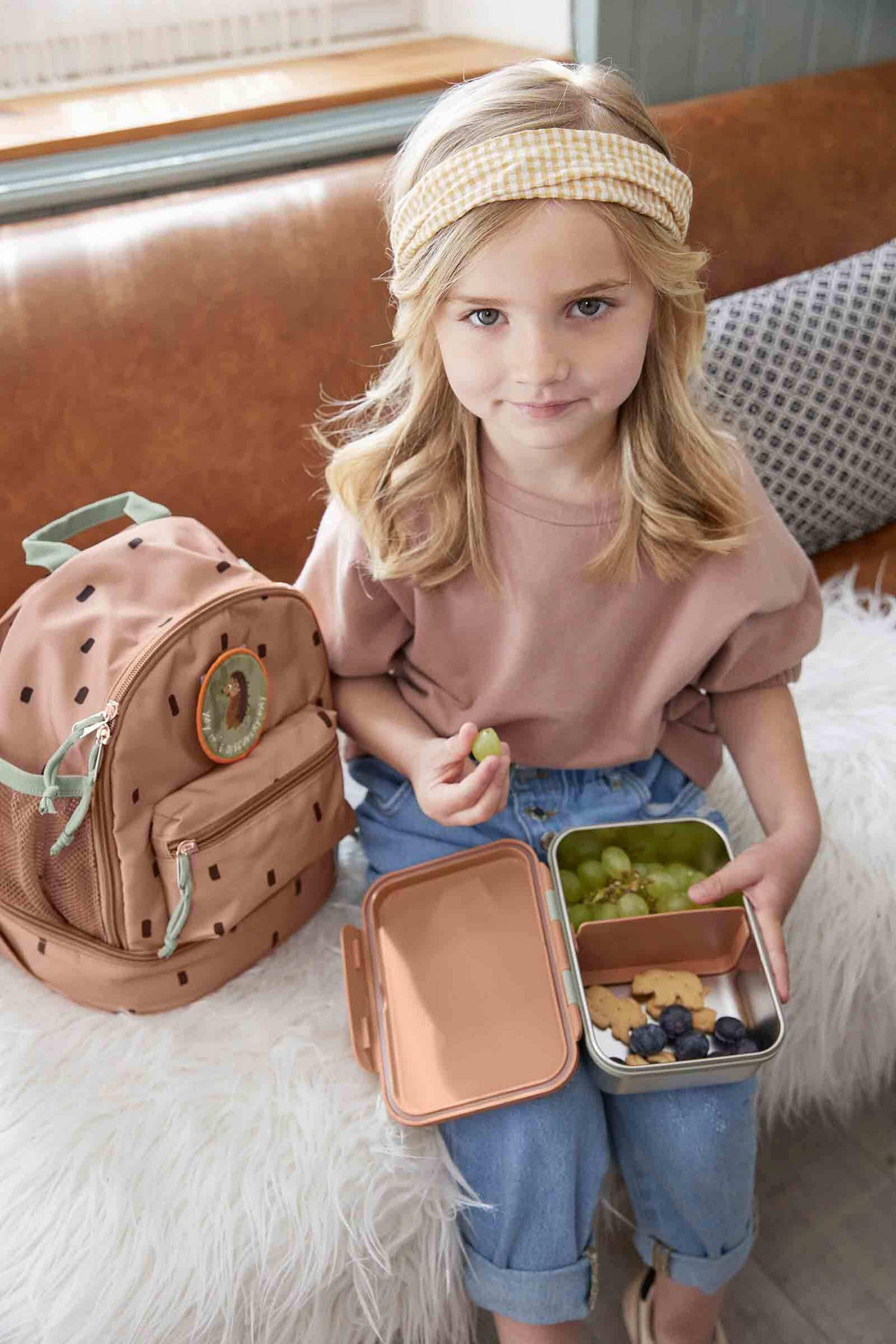 EDELSTAHL LUNCHBOX Happy Prints Karamell 17,3 x 13,3 x 6,9 cm - Braun, Metall (13.3/6.9/17.3cm) - Lässig