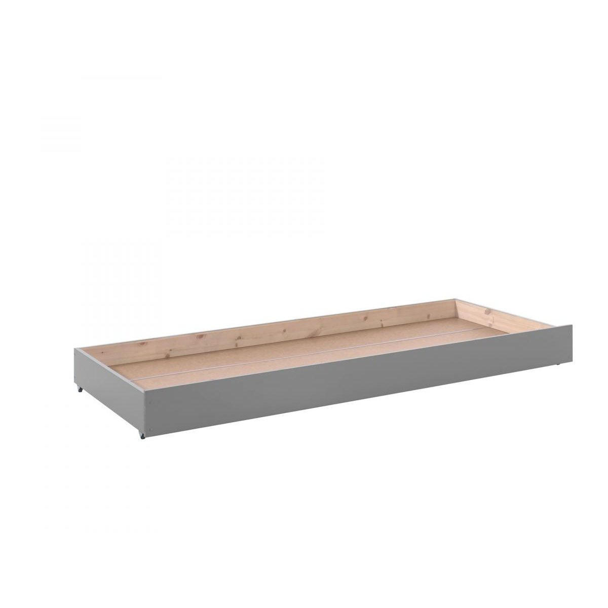 ETAGENBETT aus grauer massiver Kiefer 209 x 105 x 182 cm + Ausziehbett - Grau, Holz - Vipack