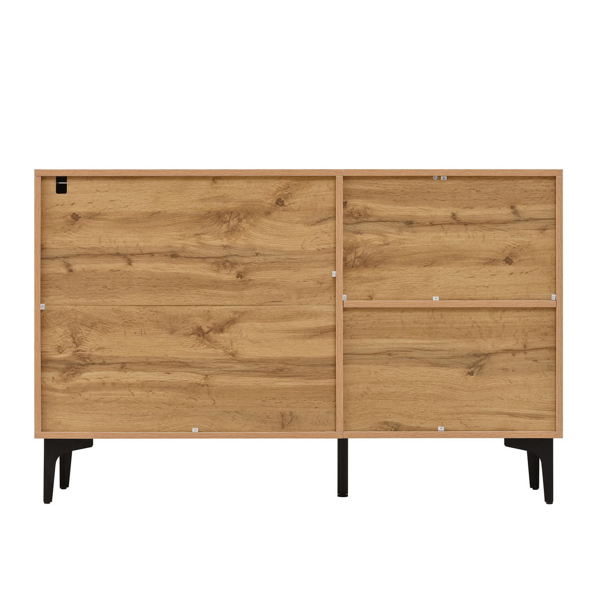 SIDEBOARD 120/35/76 cm mit Tür und 3 Schubladen in Natur/Schwarz - Schwarz, Holzwerkstoff (120/76/35cm) - BEAOK