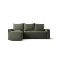 ECKSOFA mit Schlaffunktion SAVIO Quelle 37 Links - Dunkelgrün, Textil (232/140cm) - Bedante