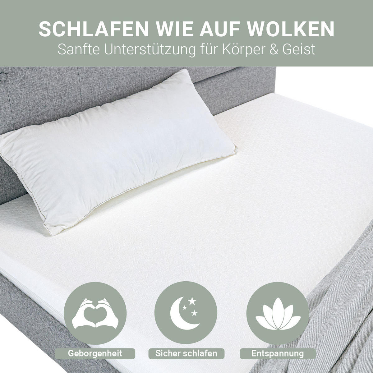 SCHAUMSTOFFMATRATZE mit H2 90/190/10 cm - Weiß, Textil (90/190cm) - Homestyle4u