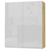 HÄNGESCHRANK Florence W4/80 Eiche Artisan / RAL 9003 signalweiß HG 80 / 32,5 / 96cm - Weiß Hochglanz/Eiche Artisan, Holz/Holzwerkstoff (80/96/32.5cm) - Feldmann-Wohnen