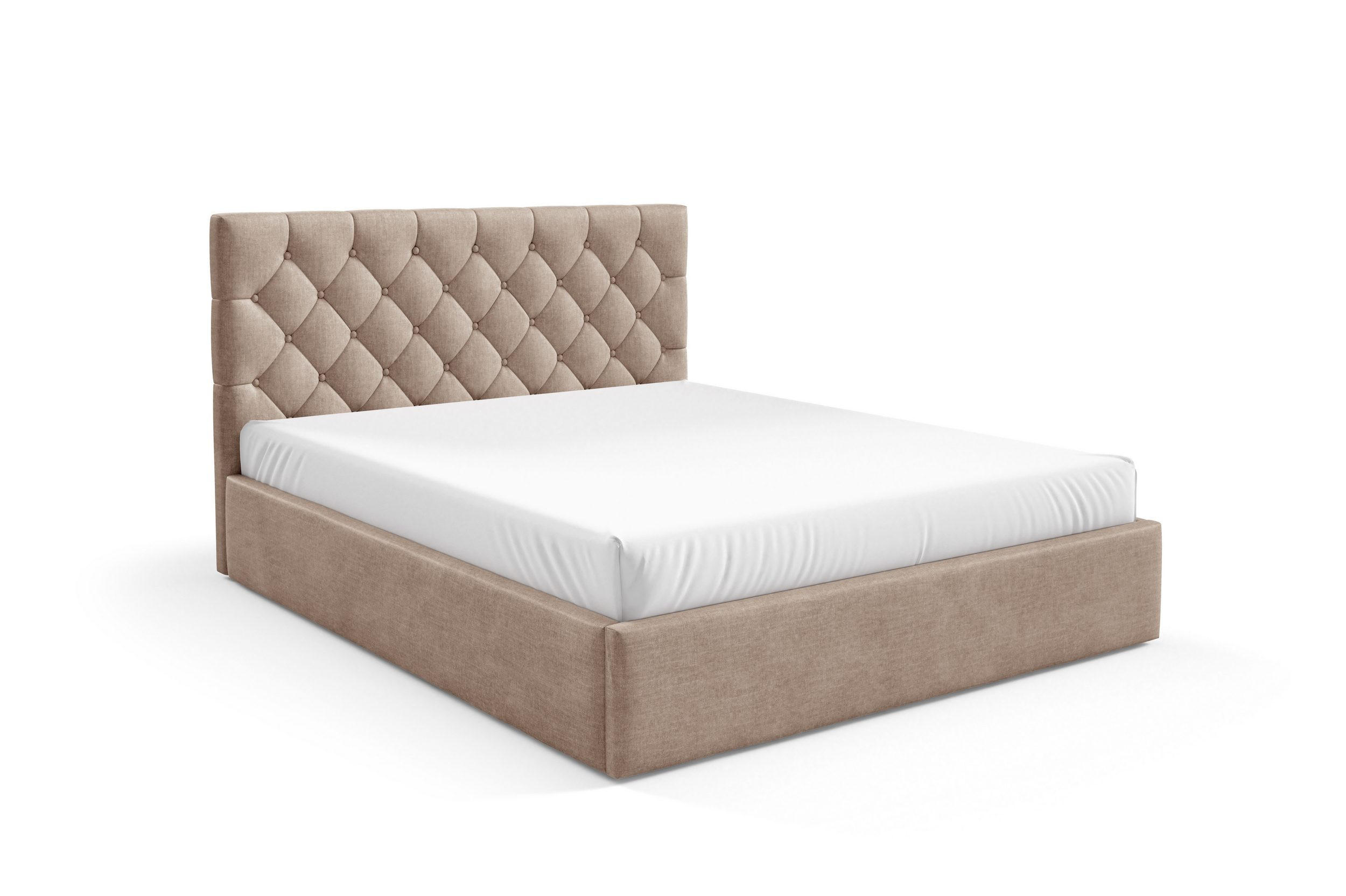 POLSTERBETT BEZA IV - Dunkelbeige - Hellbraun, Holz/Textil (140/200cm) - AN-Moebel 4u