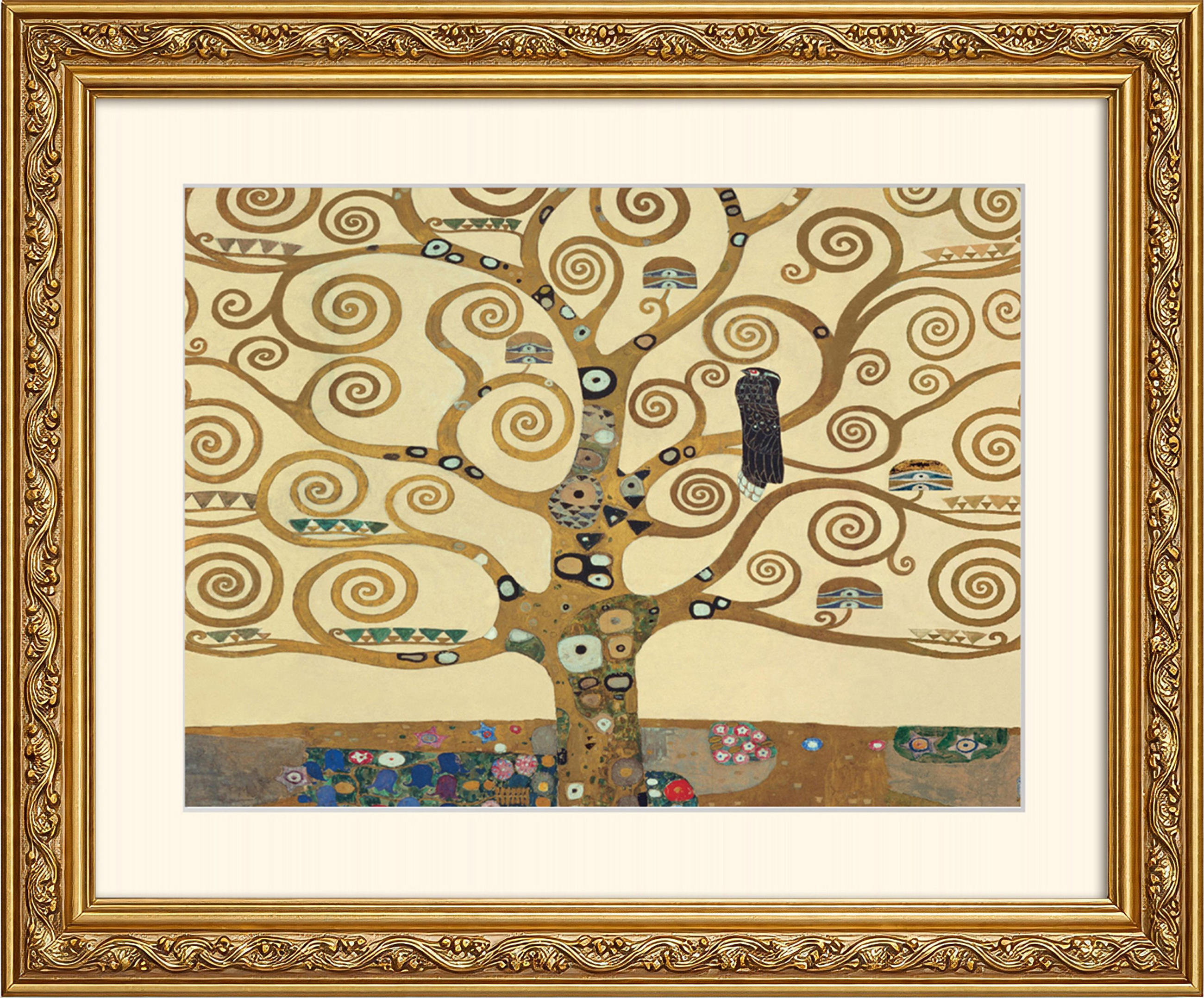BILD gerahmt 53x63 cm Gustav Klimt "Der Lebensbaum" - Beige, Holz (63/53cm) - artissimo