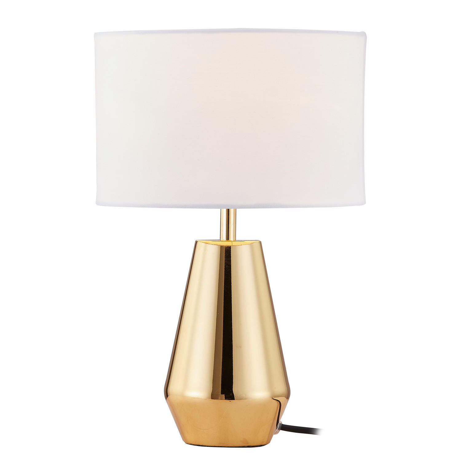 TISCHLEUCHTE - Frottee / Eisen, 1-flammig - Goldfarben, Metall (20/20/32cm) - home24