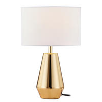 TISCHLEUCHTE - Frottee / Eisen, 1-flammig - Goldfarben, Metall (20/20/32cm) - home24