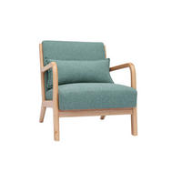 SESSEL Stoff Samteffekt GraugrÙn Helles Massivholz DERRY - Blaugrau, Textil (84/75.5/66cm) - Miliboo