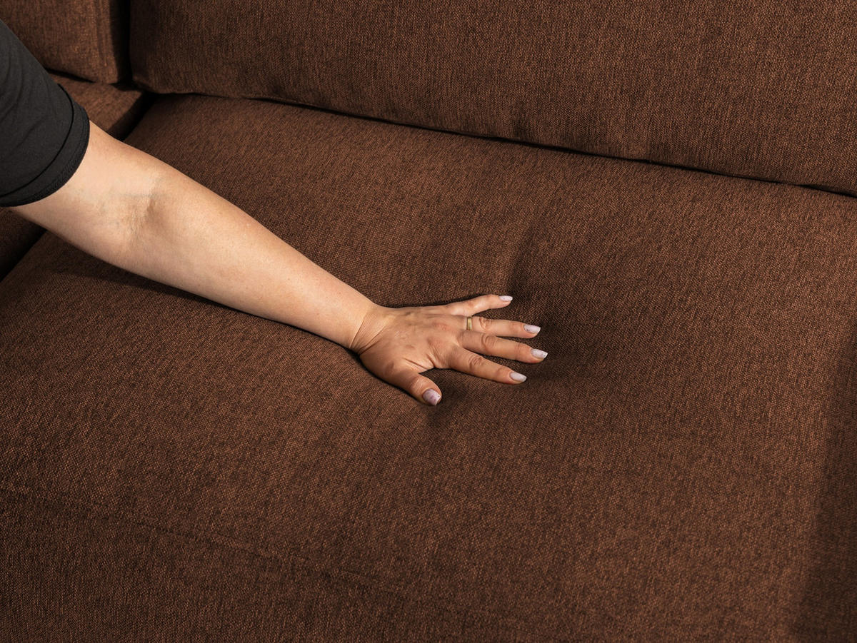 ECKSOFA Lennon aus Braun Strukturstoff mit Schlaffunktion und Bettkasten - Schwarz/Braun, Holz/Kunststoff (137/264cm) - S-Style