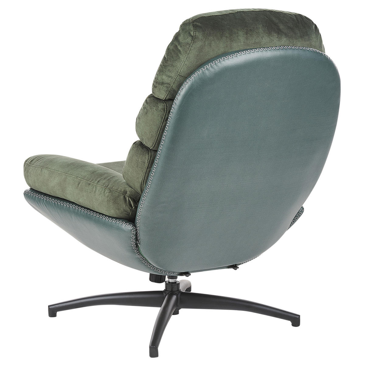 STUHL mit Fußhocker Dunkelgrün Eide - Schwarz/Grün, Textil (78/100/87cm) - Beliani