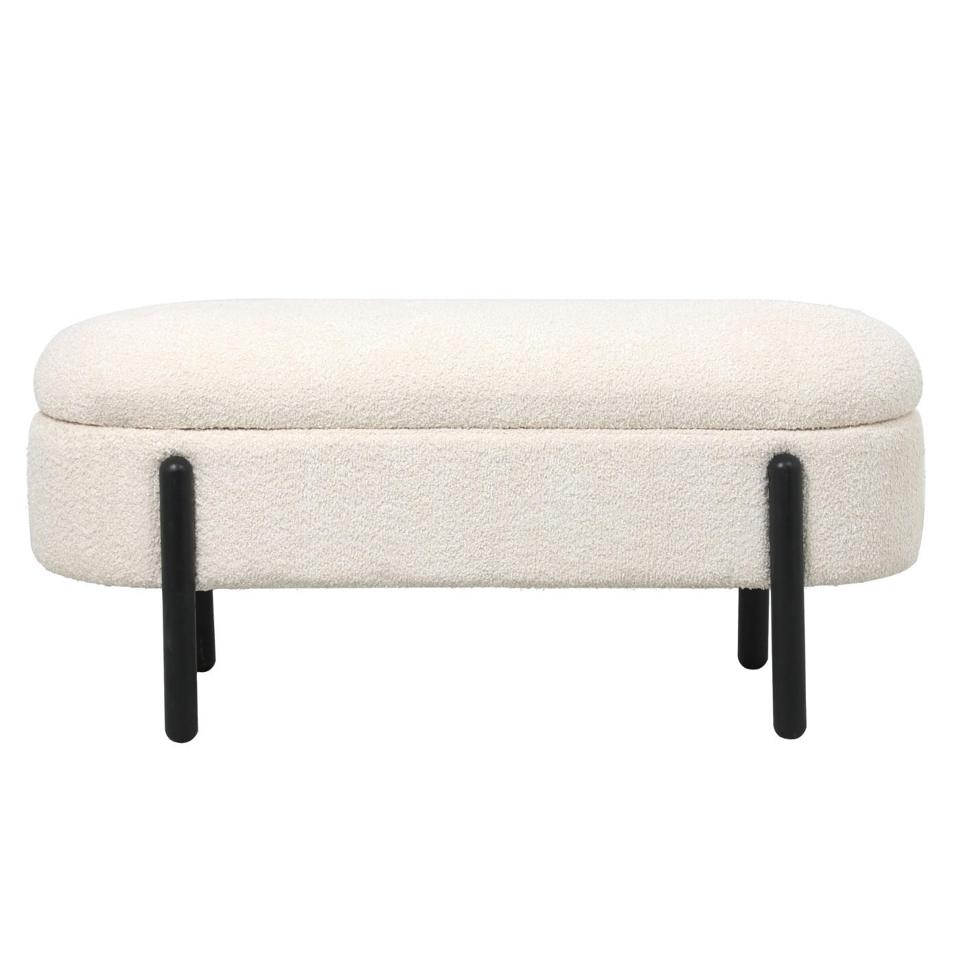 AUFBEWAHRUNGSBANK aus Stoff 108x41x48cm, beige - Beige, Holz (108/48/41cm) - Giga Meubel