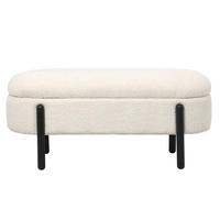 AUFBEWAHRUNGSBANK aus Stoff 108x41x48cm, beige - Beige, Holz (108/48/41cm) - Giga Meubel