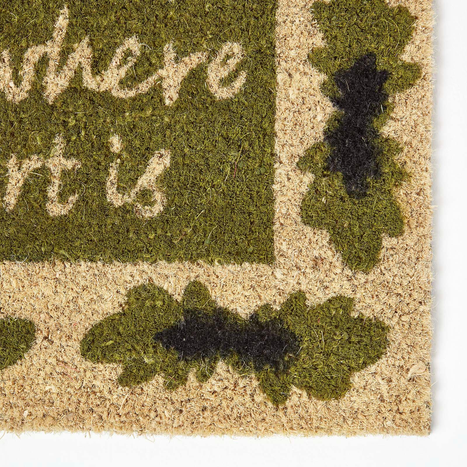 FUSSMATTE Home is where the heart is, Kokosfaser 40/70 cm - Grün, Naturmaterialien (40/70cm) - Homescapes
