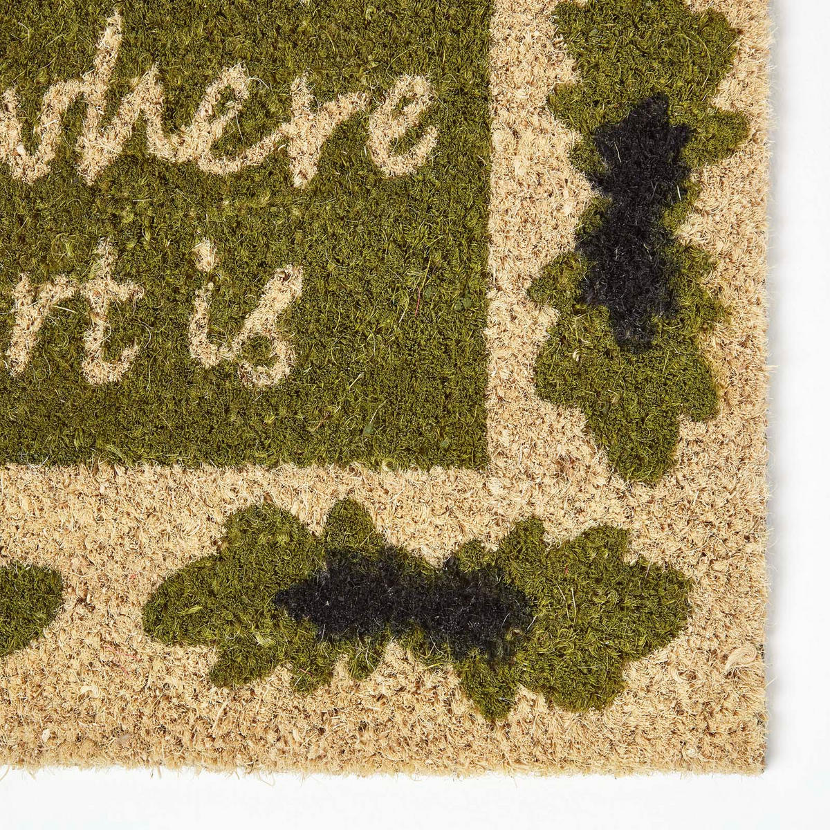 FUSSMATTE Home is where the heart is, Kokosfaser 40/70 cm - Grün, Naturmaterialien (40/70cm) - Homescapes
