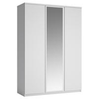 KLEIDERSCHRANK Fortaleza-129 - Weiß, Holzwerkstoff (155/220/58cm) - Lomado