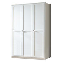 KLEIDERSCHRANK Filou in Weiß mit Landhaus- Applikationen - Drehtürenschrank 3 türig ohne Schubkästen - Weiß, Holzwerkstoff (135/200/58cm)