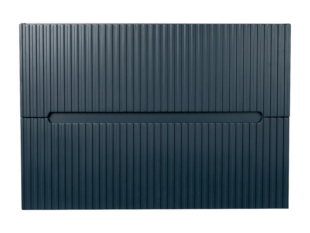 WASCHBECKENUNTERSCHRANK hängend - 80 cm - Blau gerippt - PAVANI - Blau, Holz (80/55/45.5cm) - Vente-Unique