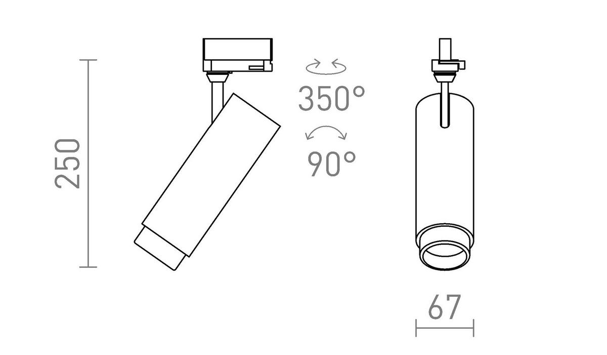 DECKENLEUCHTE FOCUS 20 DIMM Weiß 20 W - Weiß, Metall (67/67/189cm) - Rendl