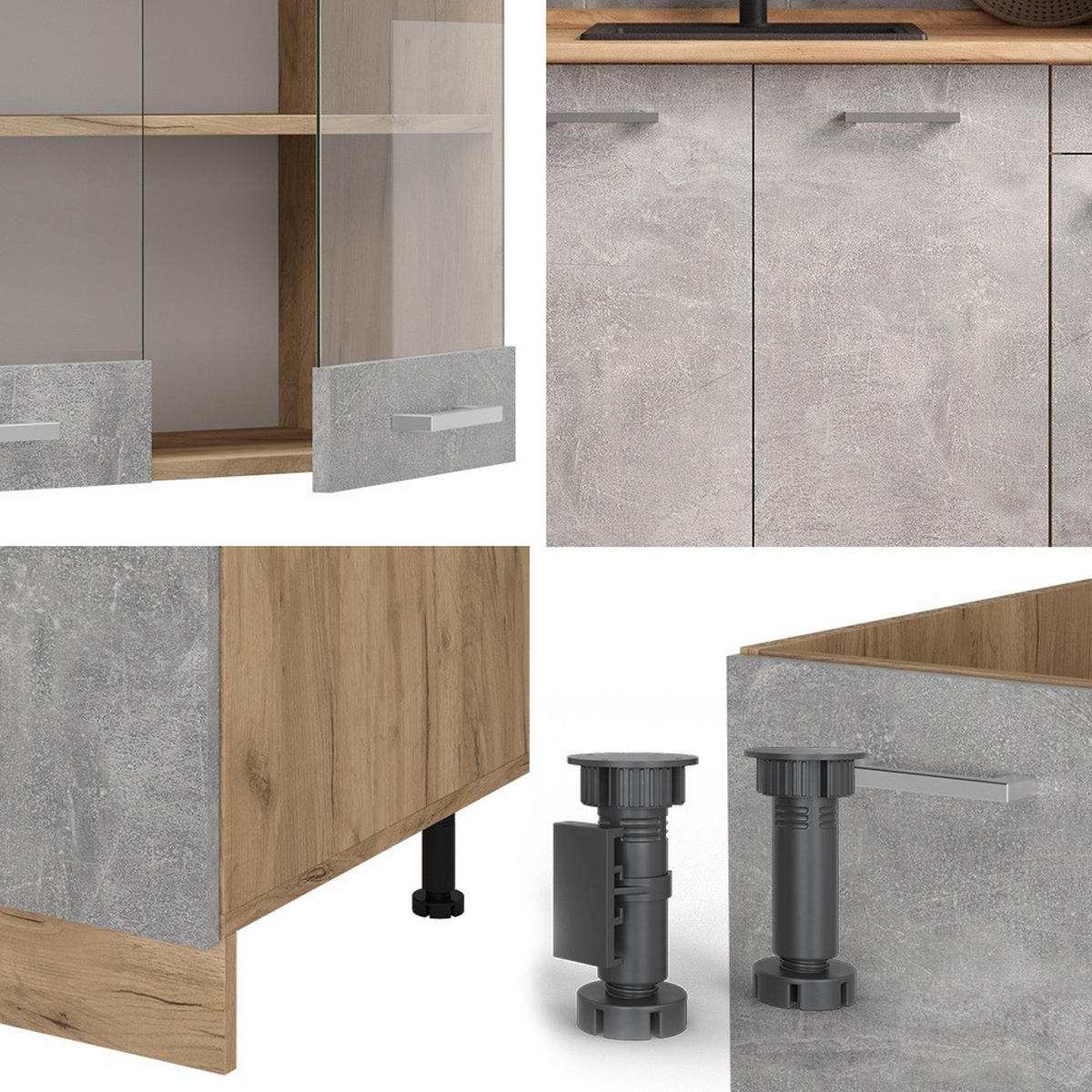 Honigeiche/Grau, Holzwerkstoff (140/81.6/60cm) - Vicco