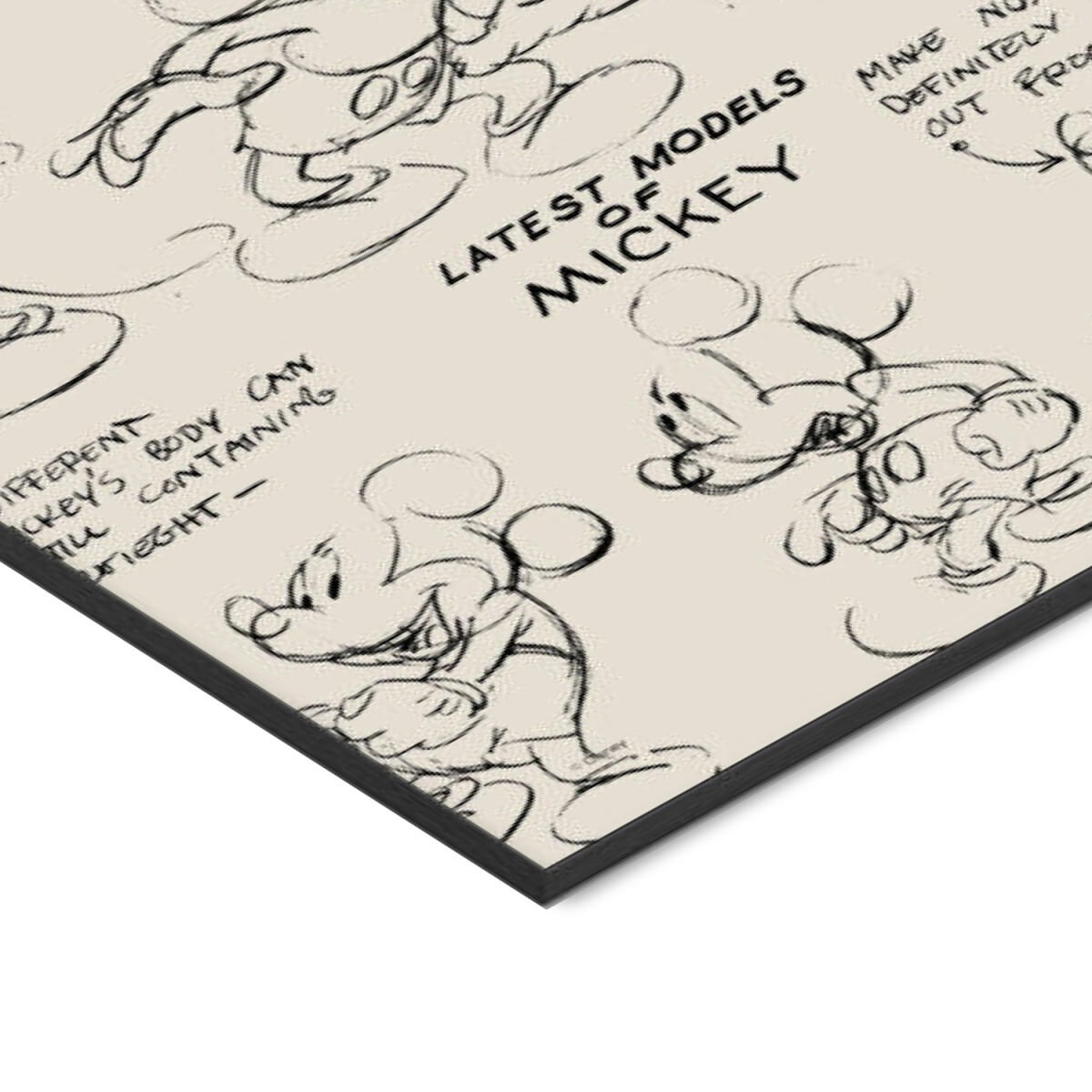 POSTER mit Rahmen Disney - Disney - Mickey Mouse Latest Models of Mickey - Beige/Schwarz, Holz/Papier (50/70cm) - Poster&Frame