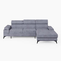 ECKSOFA VENTO Rechts Grau Velours Premium L-Form Couch mit Schlaffunktion & Bettkasten - Schwarz/Grau, Holz (261/190cm) - Barchello