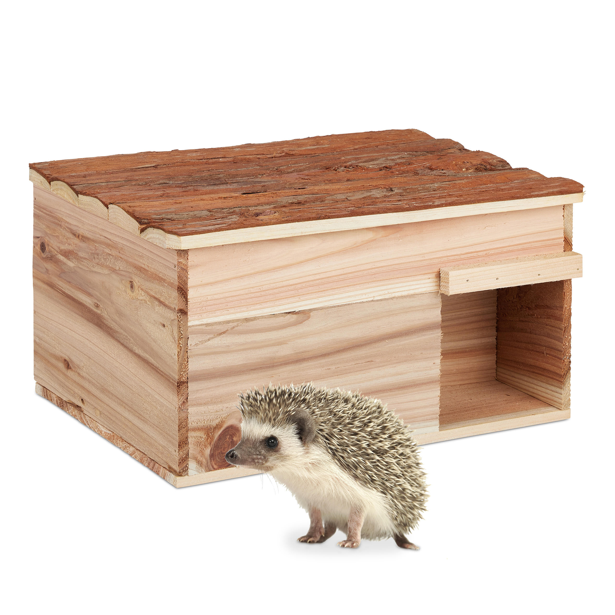 ADĂPOST Natural din lemn pentru arici cu podea
