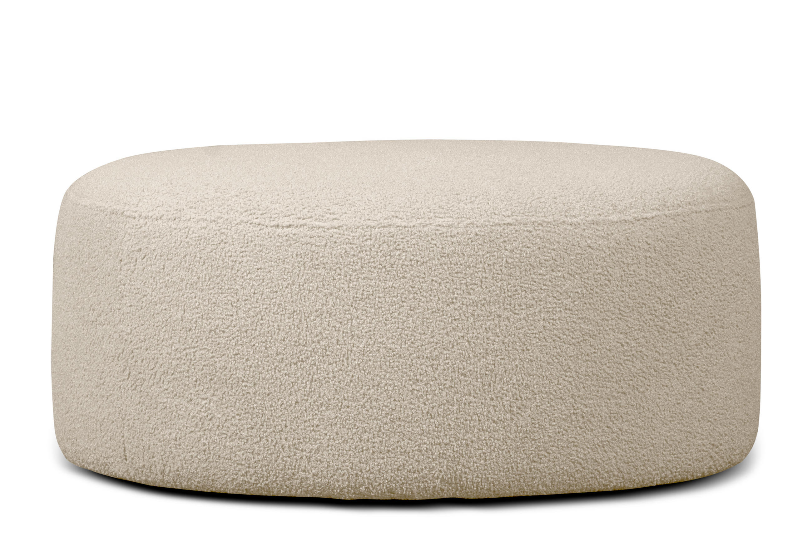 SITZHOCKER RAGGI mit 360° Drehfunktion, hellbeige - Ecru/Beige, Textil (80/36/80cm) - KONSIMO®