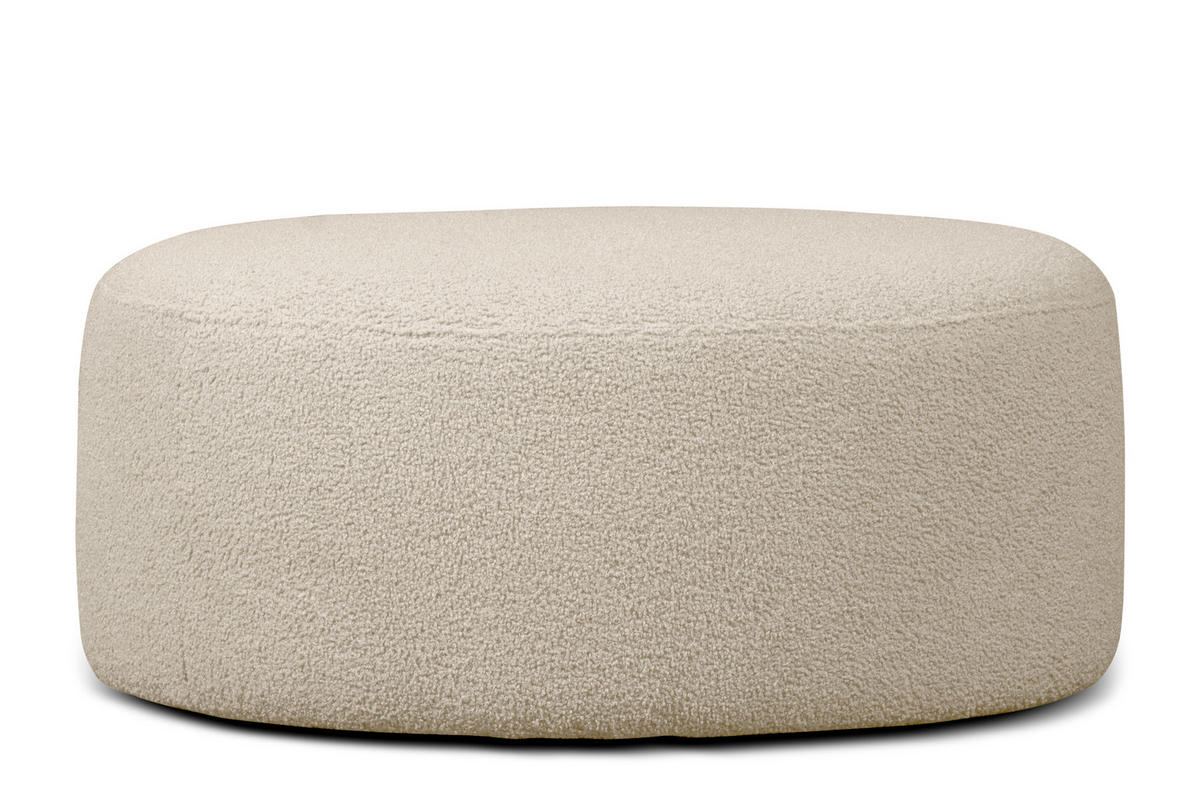 SITZHOCKER RAGGI mit 360° Drehfunktion, hellbeige - Ecru/Beige, Textil (80/36/80cm) - KONSIMO®