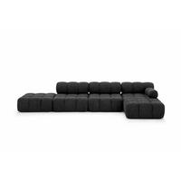 ECKSOFA L-Form XL, Stoff Bouclé Abriamo, Graphit, Rechts, Selia L XL - Graphitfarben, Holz (380/160cm) - Kaiser Möbel