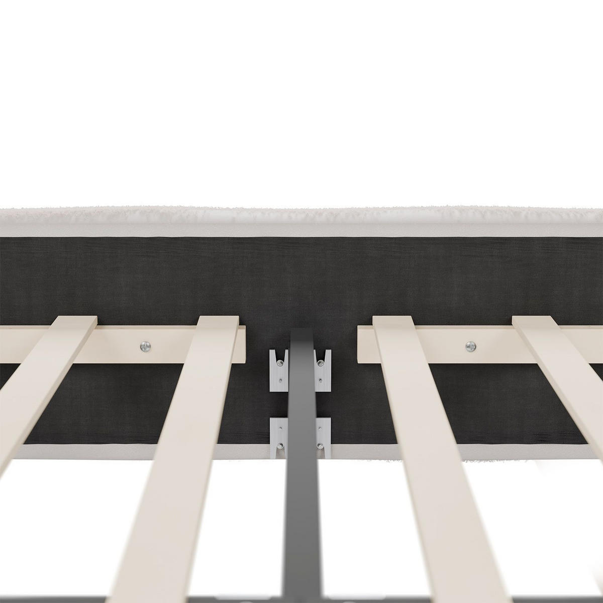 POLSTERBETT Florenz creme 140x200 cm - Creme, Holz (140/200cm) - Juskys