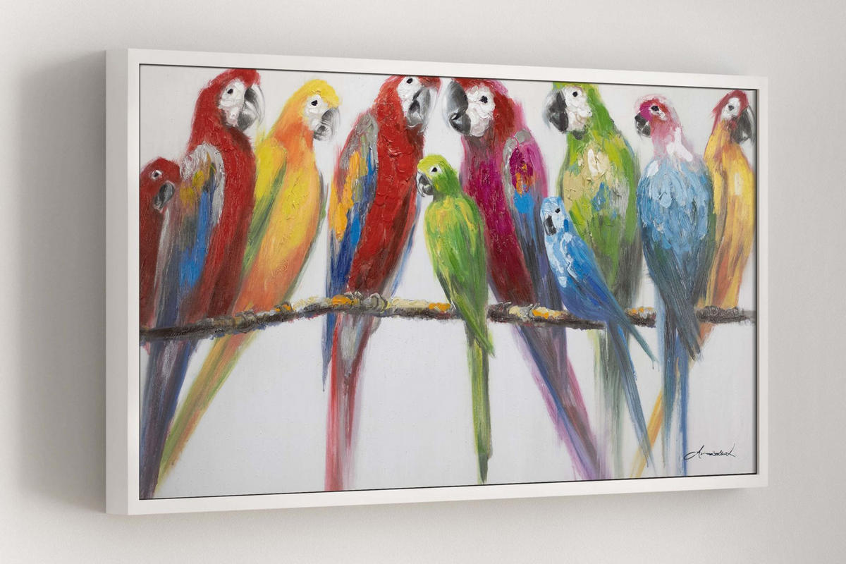 OLEJOMALBA 120/60 cm, Zvířata - různobarevná, dřevo/textil (120/60cm) - KUNSTLOFT
