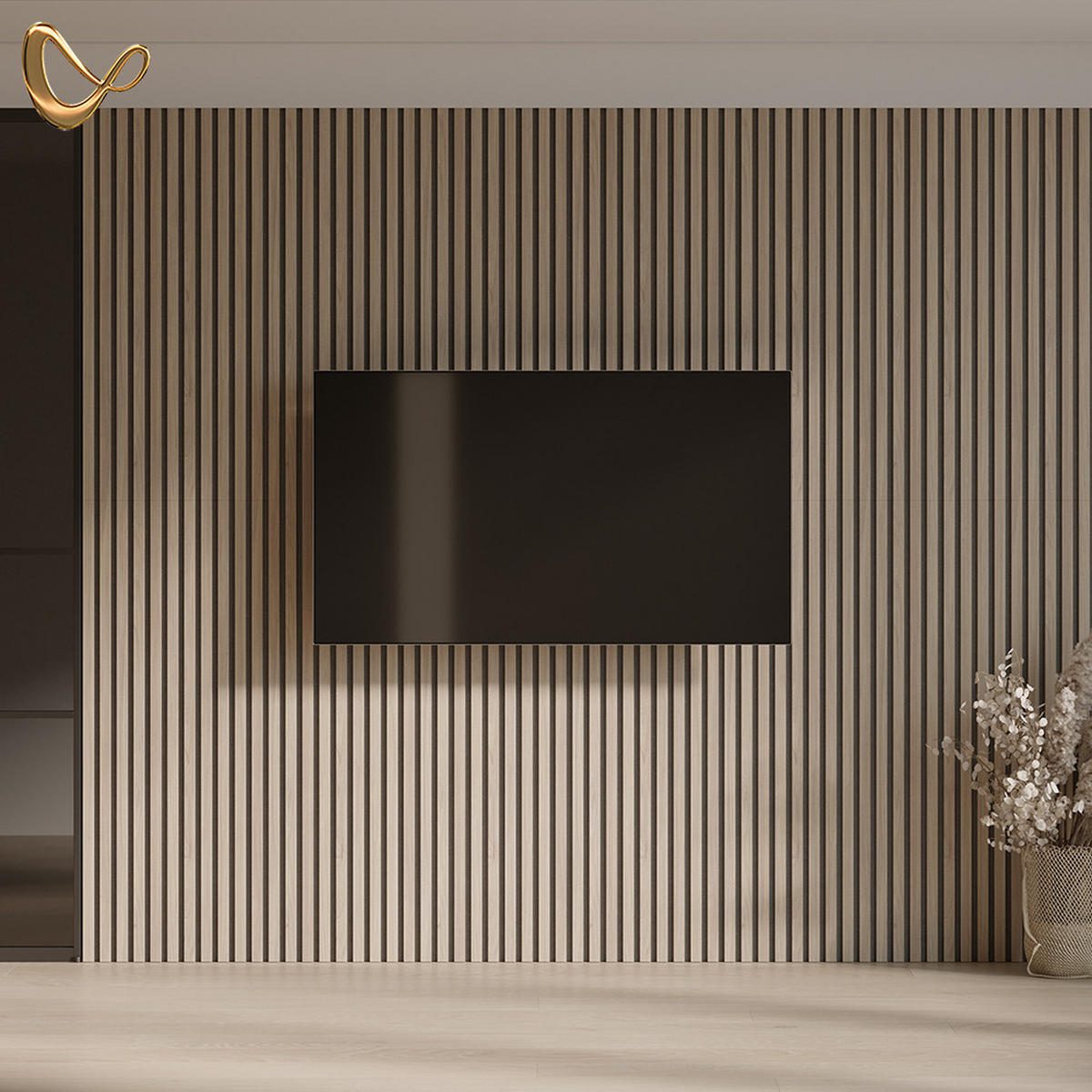 WANDPANEELE Grivola Braun 12 Stück - Braun, Holzwerkstoff (120/40/1.8cm) - Livinity®