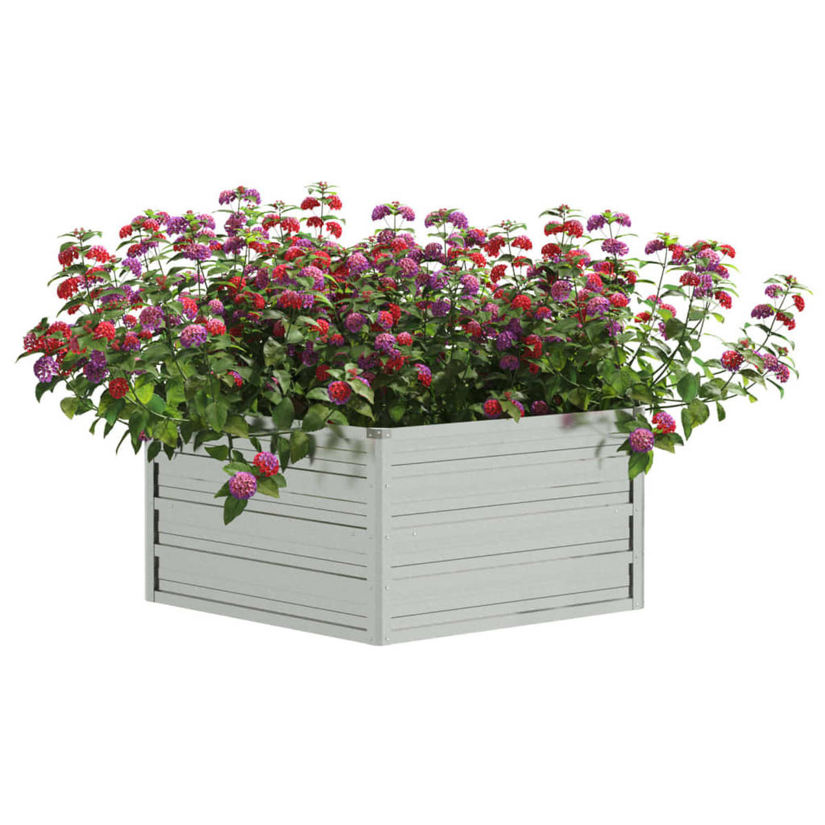 GARTEN-HOCHBEET 129x45 cm Verzinkter Stahl Silber - Silberfarben, Metall (129/45/129cm) - furnicato