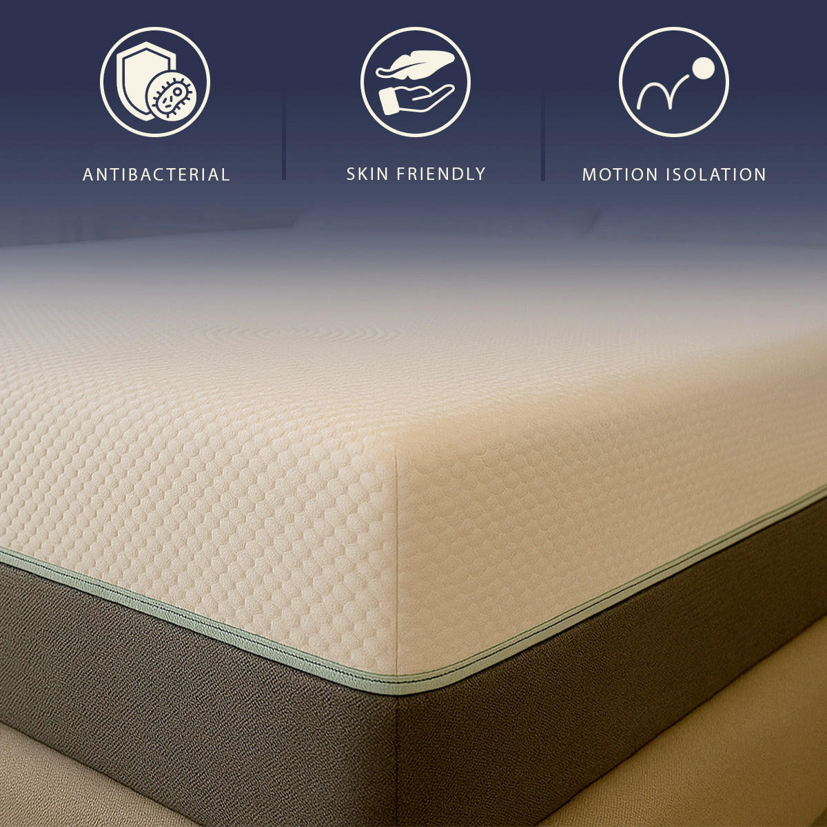 MATRATZE 90x200 Taschenfedern und Memory Foam Hoch 25 cm | Hypoallergen, Atmungsaktiv, Abnehmbar - Weiß, Textil (90/200cm) - The White Stone