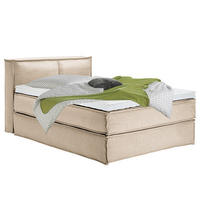 BOXSPRINGBETT mit Kopfteil - Premium - Beige, Textil (140/220cm) - home24