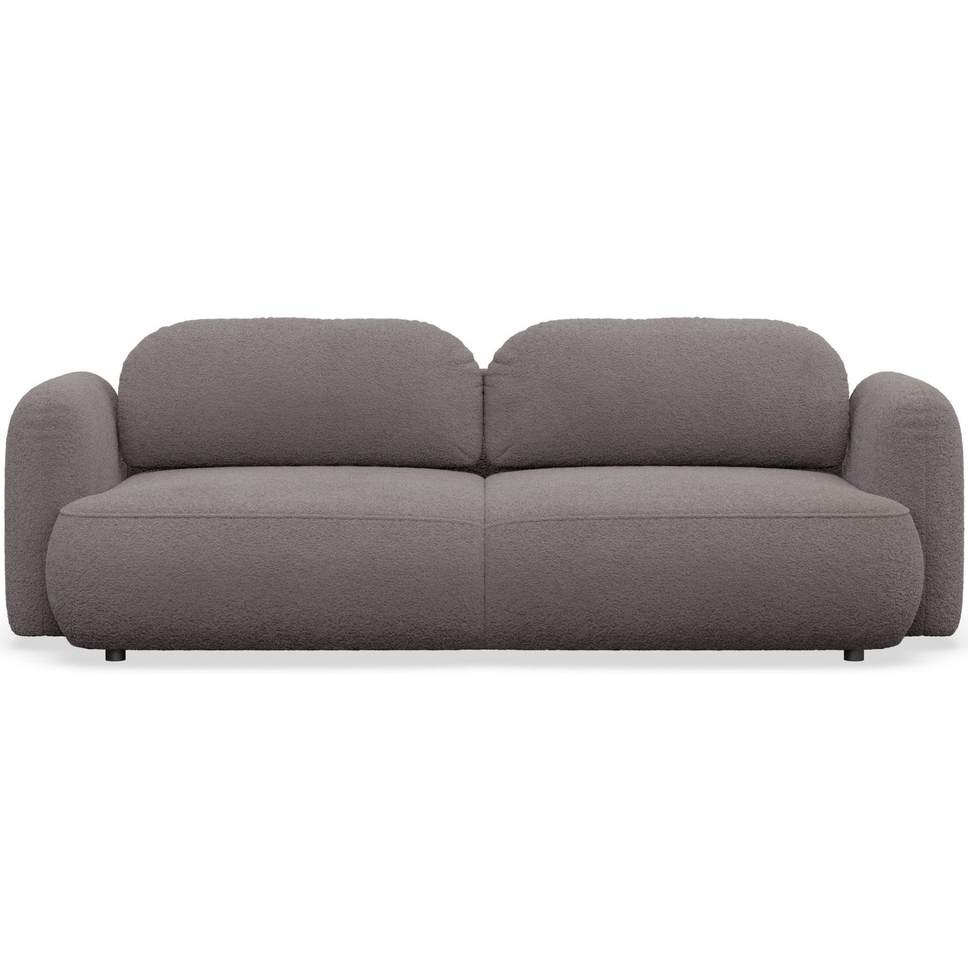 3-SITZER SCHLAFSOFA Tvoya Taupe Bouclé - Graubraun/Schwarz, Kunststoff/Textil (253/82/110cm) - Selsey