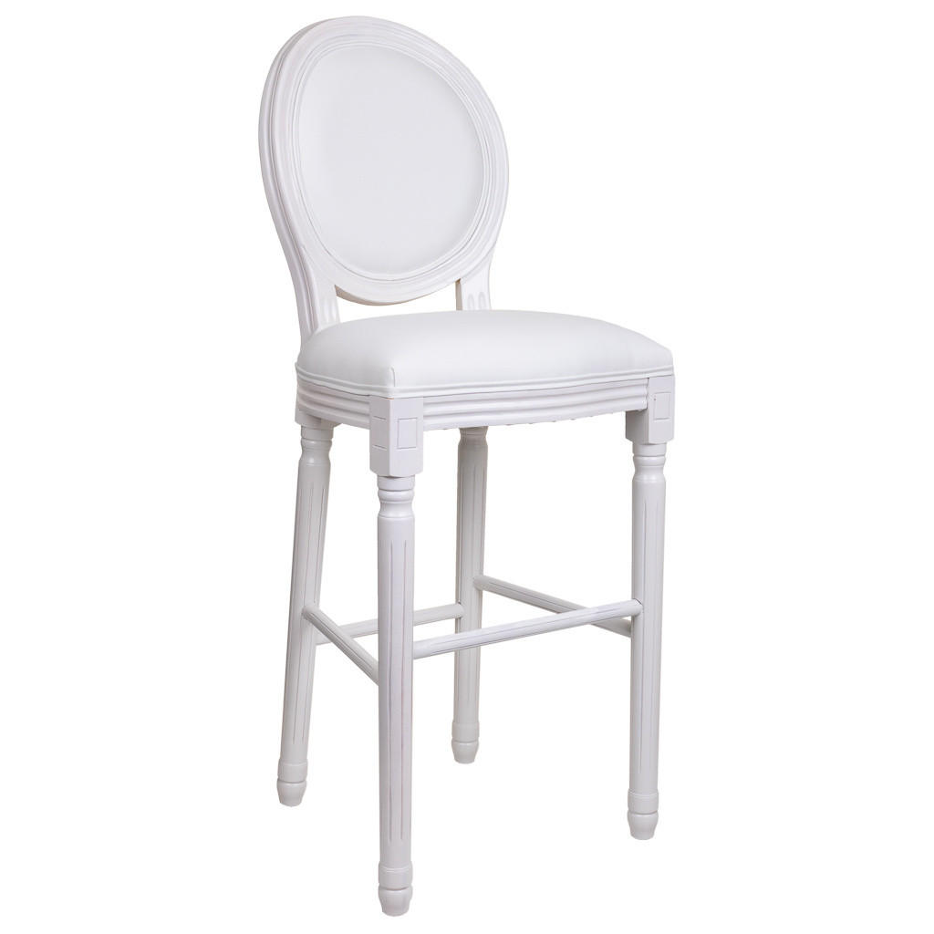 HOCKER aus Holz 52x46x116 cm - Weiß, Fell (52/116/46cm) - Wanderlust