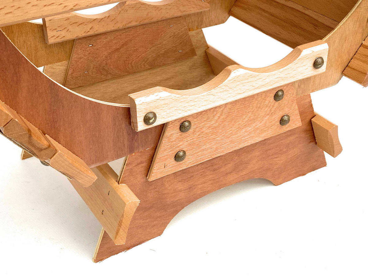 WEINREGAL für 18 Flaschen Holz Stehend 77 cm - Braun, Holz (53/77/24cm) - DanDiBo
