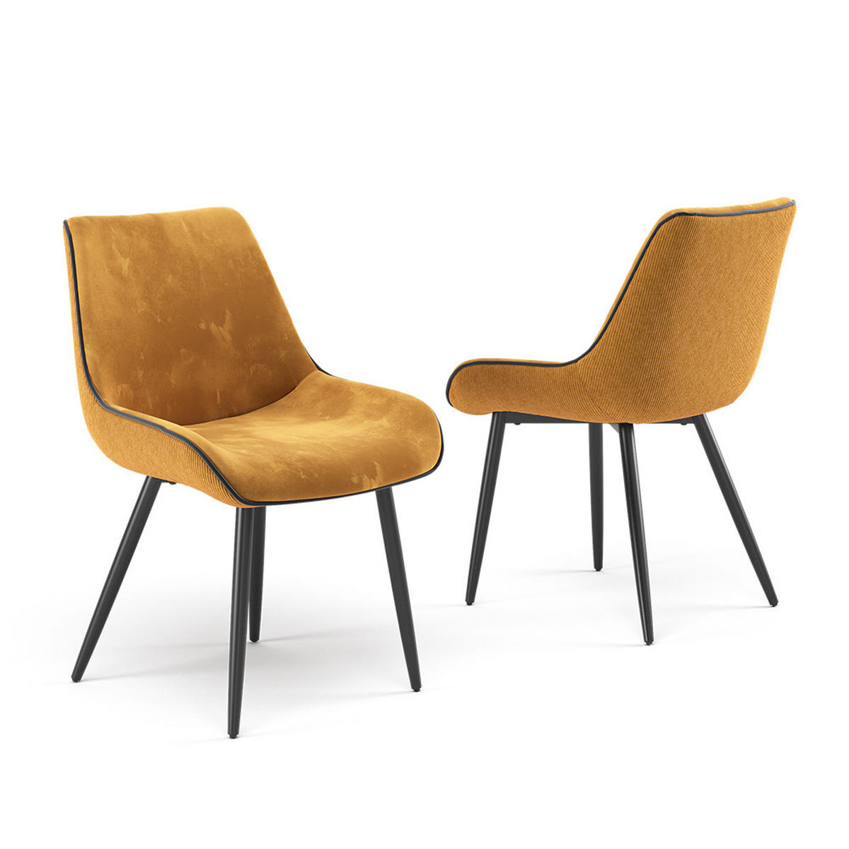 ESSZIMMERSTUHL Eleganza Gelb 2er Set - Dunkelgelb, Metall (53.5/85/59cm) - Vicco