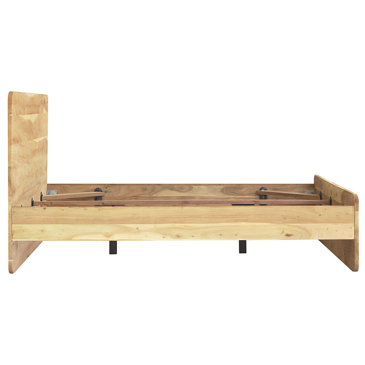 MASSIVHOLZBETT - Akazie massiv - Akaziefarben, Holz (160/200cm) - home24