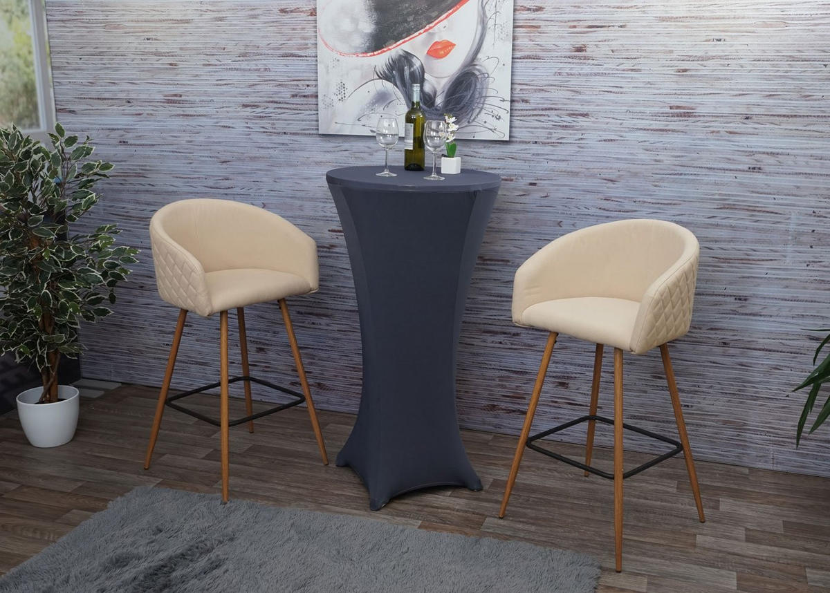 BARHOCKER Beige 2er-Set - Beige, Textil (53/100/50cm) - MCW