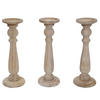 KERZENSTÄNDER 3ER-SET Beige 3-er Set-Set - Beige, Holz (12/35/12cm) - MCW