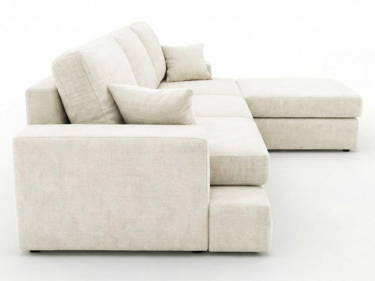 ECKSOFA Nesto Creme Rechts - Creme, Holz/Textil (165/260cm) - Graingold