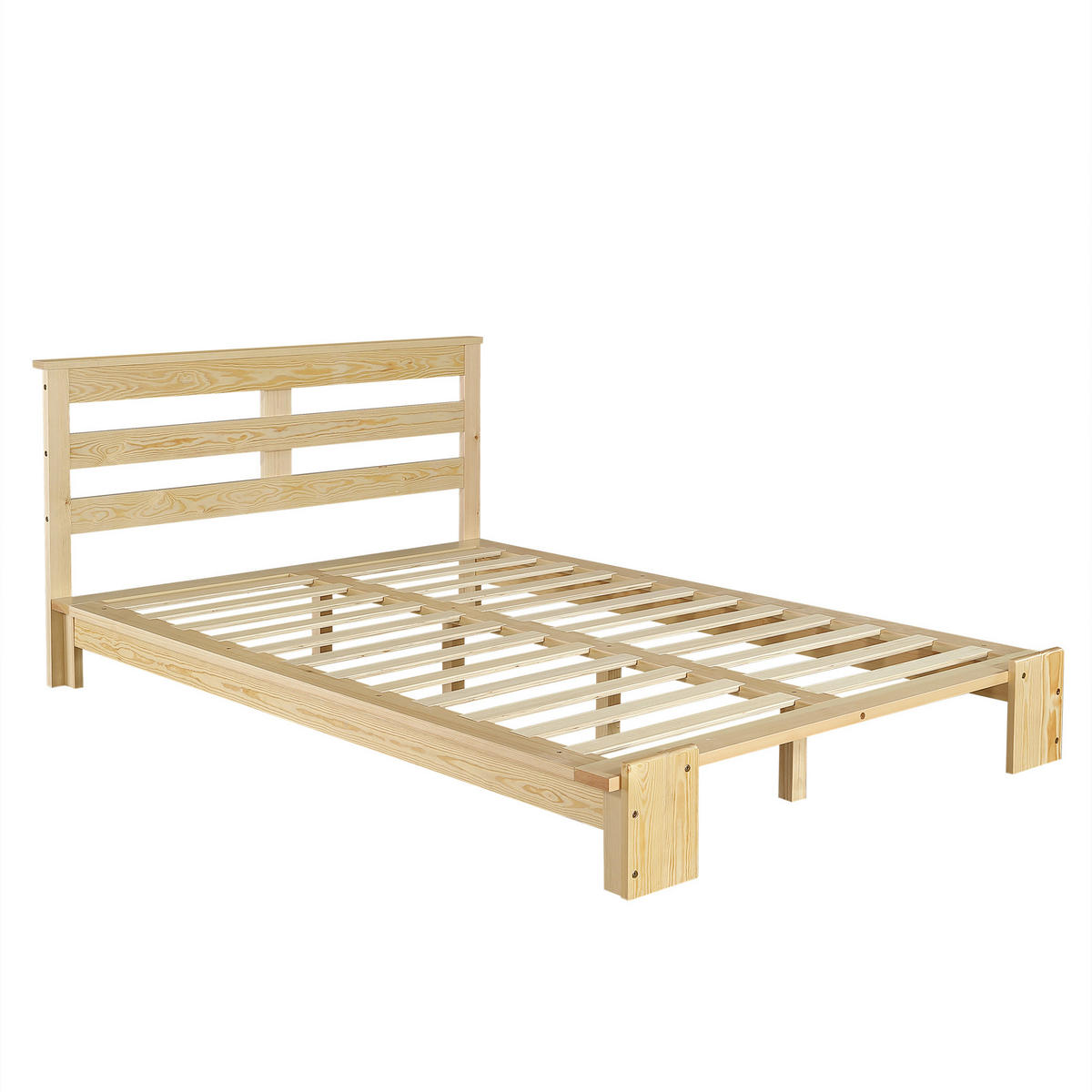 KINDERBETT 140/200 cm DE-02218, in Natur, mit gepolsterter Rückenlehne - Naturfarben, Holz (140/200cm) - ComfortXL