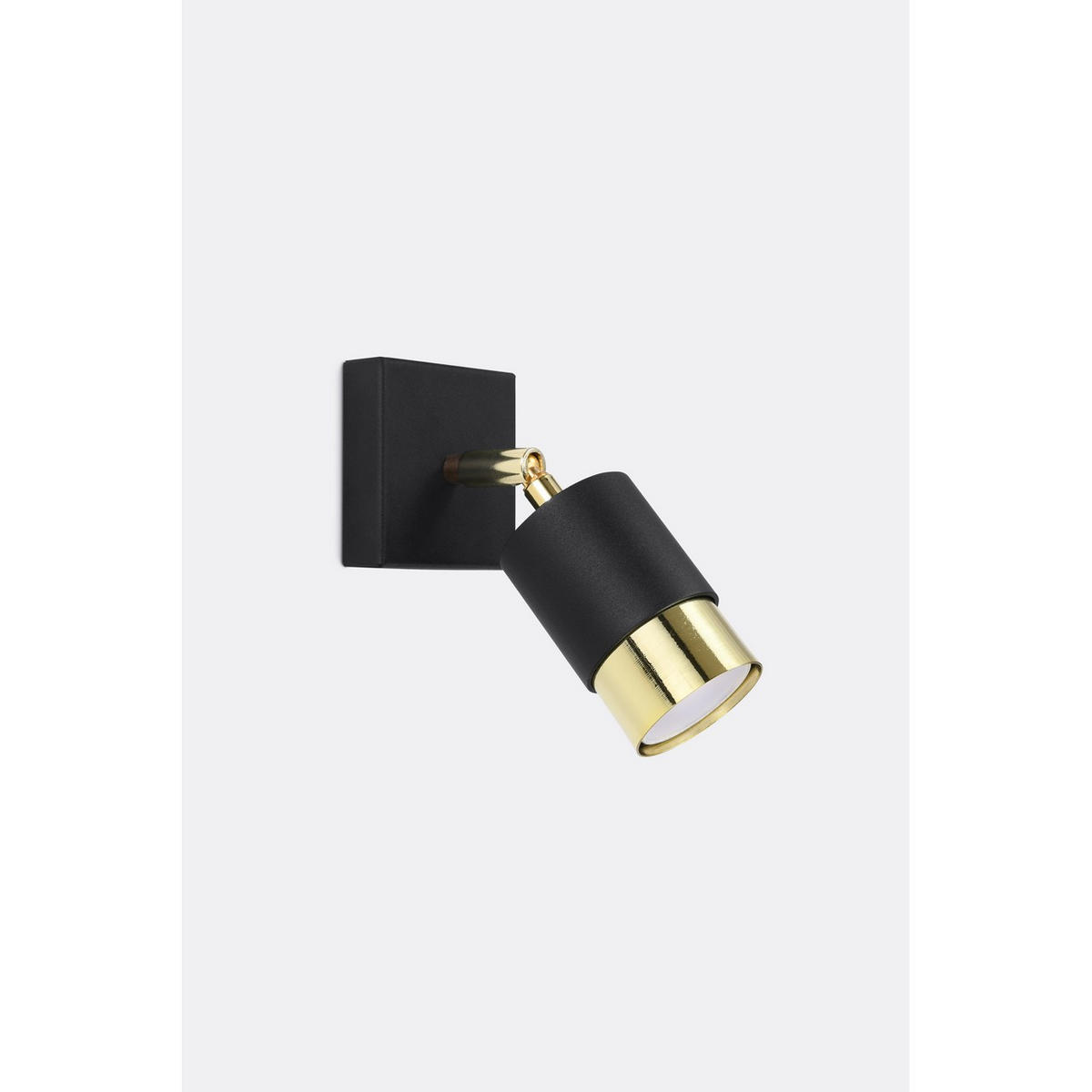 WANDLEUCHTE Stahl Schwarz Gold - Schwarz, Metall (17.5/16/8cm) - Sollux Lighting