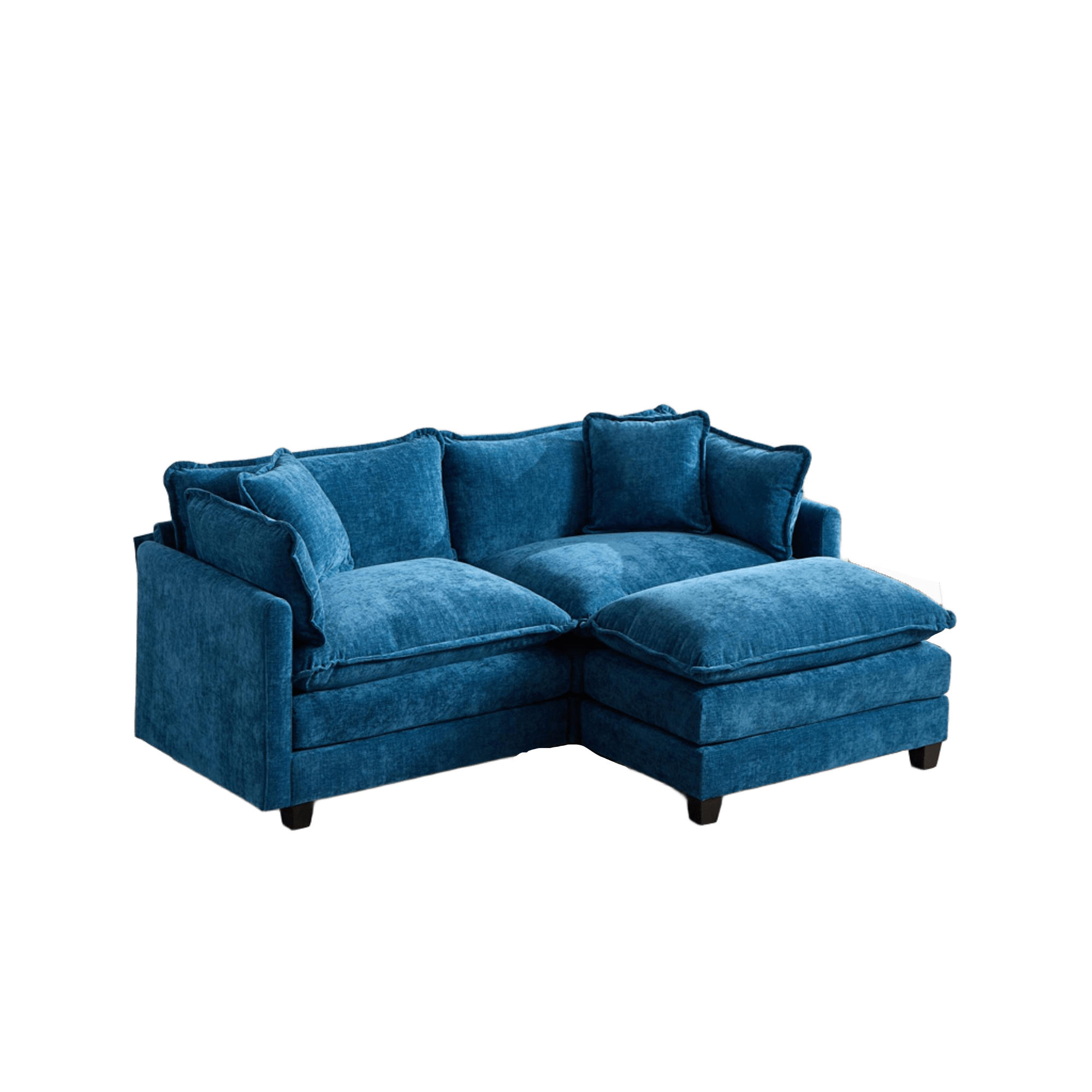 2-SITZER Sofa aus Chenille 189x75x84 cm mit modularem Design, blau - Blau, Textil (75/84/189cm)