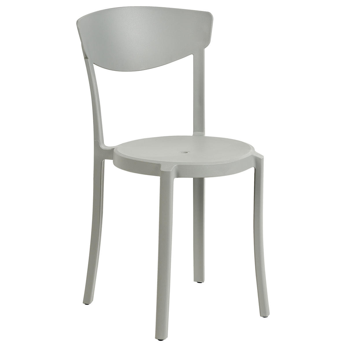 GARTENSTÜHLE 4er-Set Kunststoff hellgrau Vieste - Hellgrau, Kunststoff (42/80/40cm) - Beliani