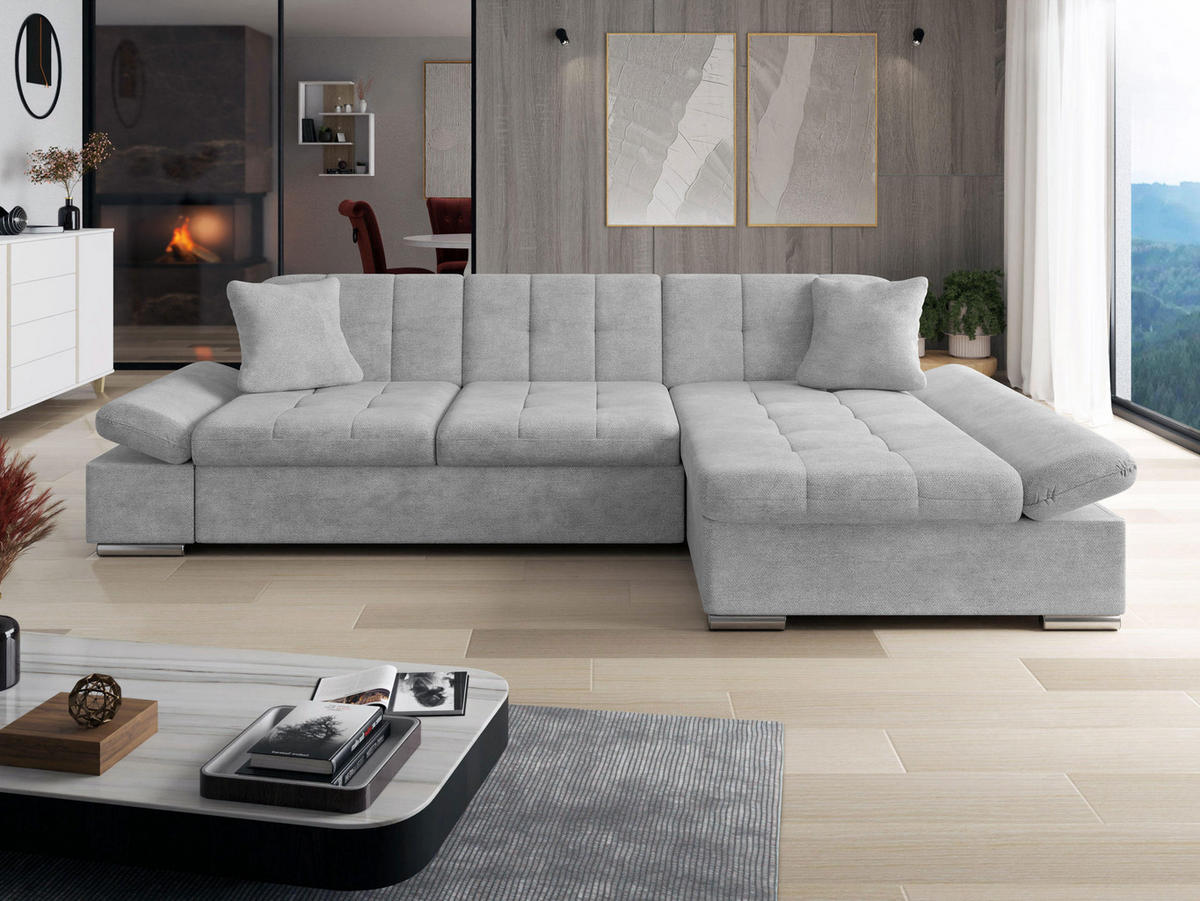 ECKSOFA Montana, Seite: Rechts - Silberfarben, Holz/Textil (278/161cm) - MIRJAN24