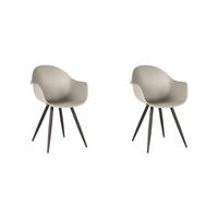ESSZIMMERSTUHL Luca Weiß 54/85/58 cm 2er-Set - Beige, Kunststoff (85/58/54cm) - LABEL51