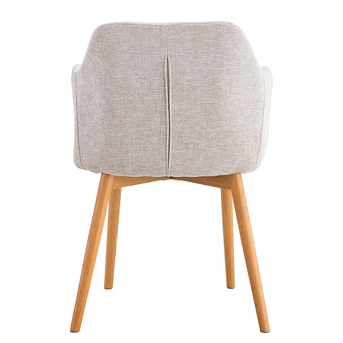 ARMLEHNENSTUHL - Strukturstoff, 2er-Set - Eichefarben/Hellgrau, Textil (55/85/60cm) - home24